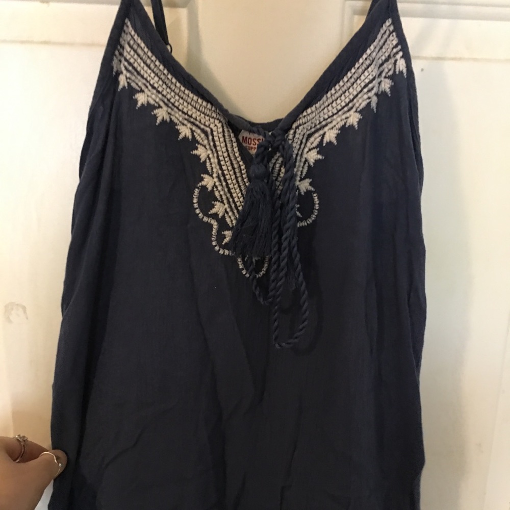 dark blue tank top